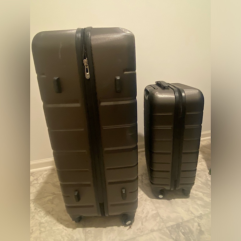 Skyway travel bags. Large and small in grey color.